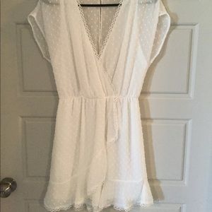 White dress, polka dots and trim